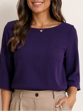 Loft Boatneck Blouse in Royal Purple Sz XS